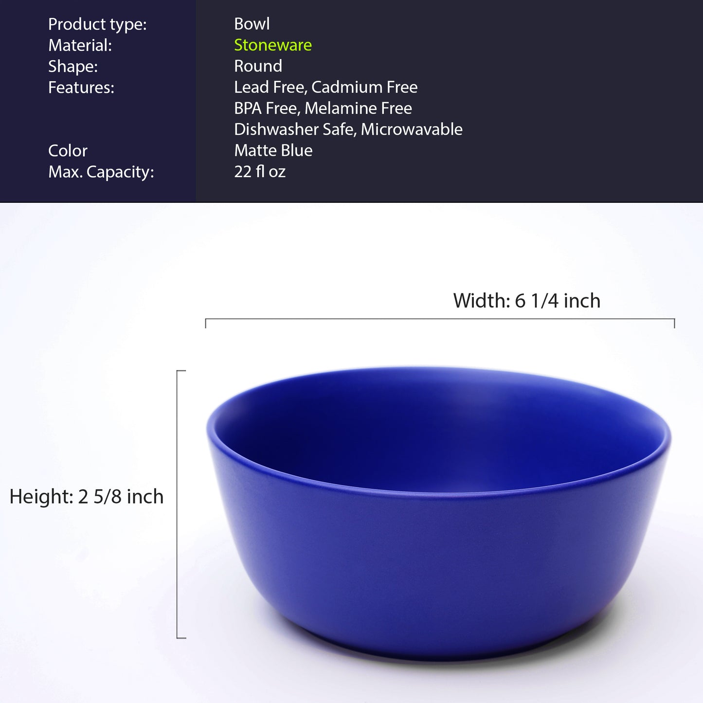 903 Collection Bowl Set Of 4 - Matte Gentiana True Blue