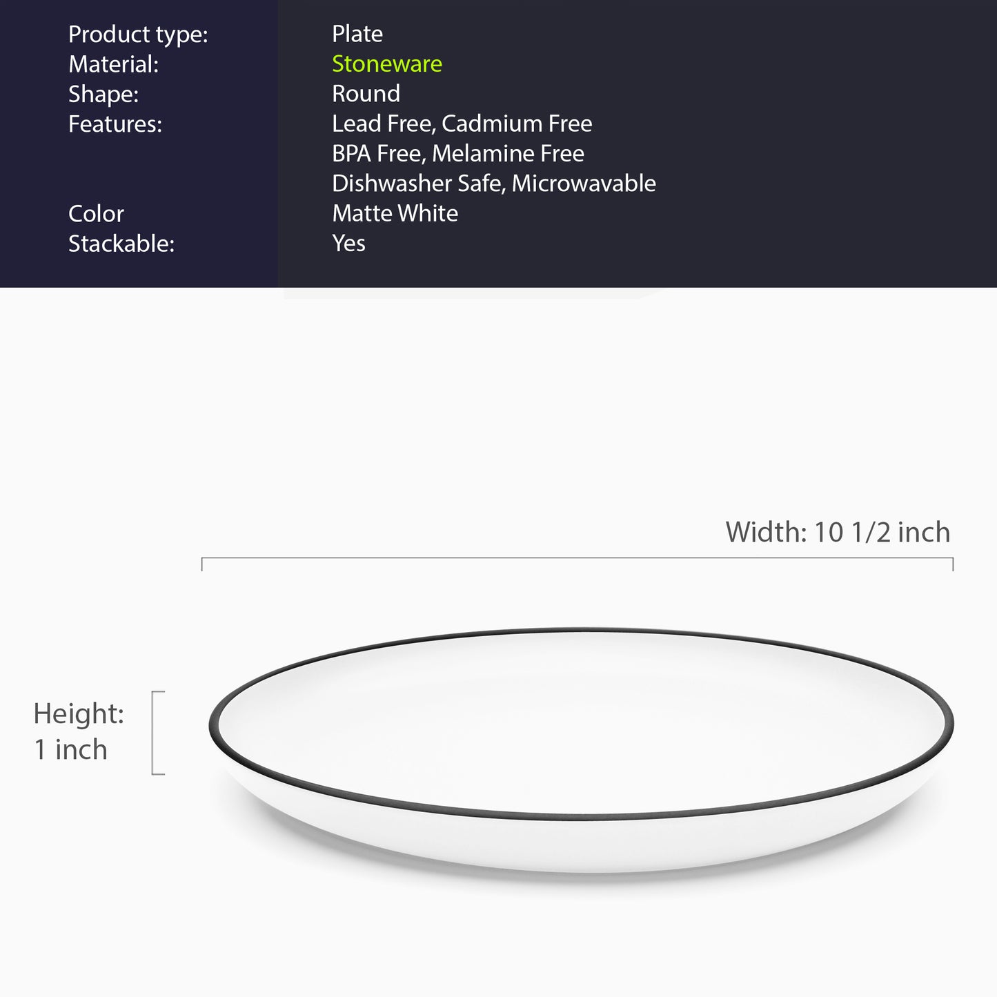 903 Collection Dinner Plate Set Of 4 - Matte Snow White