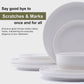 903 Essentials Collection Porcelain 12-Piece Dinnerware Set - High Gloss White |No more Scratches and Utensil Marks|