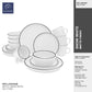 903 Collection Stoneware Dinnerware Set - Matte Snow White with Black Rim