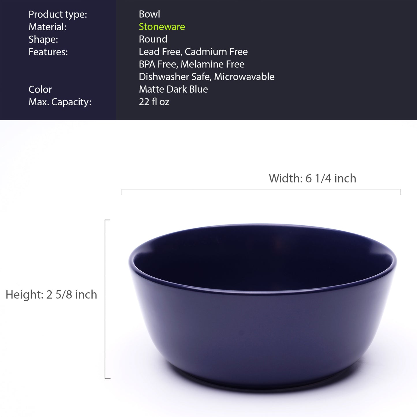 903 Collection Bowl Set Of 4 - Matte Blueberry